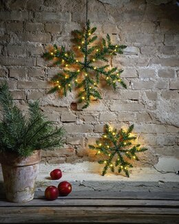 Kranssi Lumihiutale LED-valoilla Vihreä