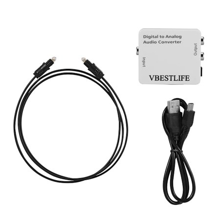 Optisk lydkabel RCA-konverteradapter RCA-kabel optisk signal til analog lydkonverter