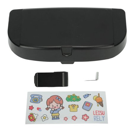 Multifunksjonell Bil Solbrilleholder Visir Organizer med Klips Svart