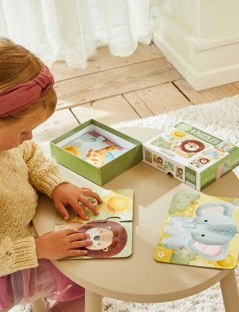 Barbo Toys Safari Touch & Feel Puzzles - Multi/patterned - ONE SIZE