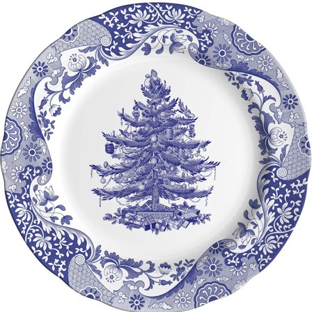 Spode Blue Italian Christmas Tree Tallerken 27cm - Blå/Hvid | KitchenOne