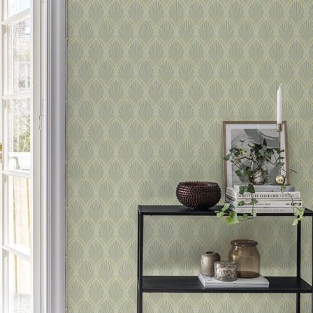 Duro Tapet, Lilly 681-02 Blommor & Blad, L, Grön, Färg & tapeter