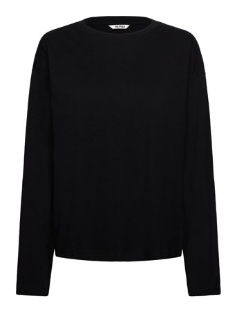 Monki Long-Sleeved Cotton T-Shirt - Black - M
