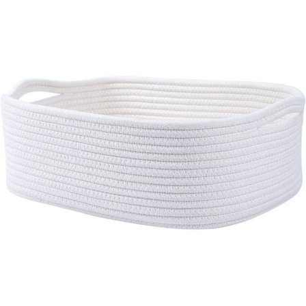 Lagret kurv i vevd bomullsreip, kubeorganisator