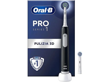 Oral-B Pro Series 1 Spazzolino Elettrico Nero + 1 Testina Di
