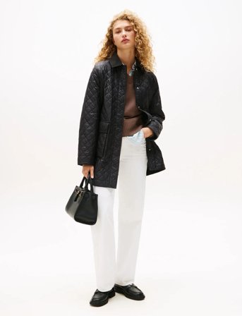 Tommy Hilfiger Padded Nylon Reg Quilted Coat - Black - L