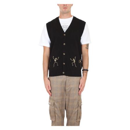 Pleasures Sleeveless Strik Sort, Herre Slipover