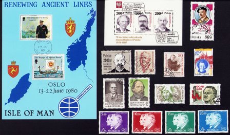 Berømte personer - Frimærkepakke - Stemplet