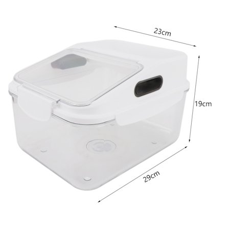 Lufttett risoppbevaringsbeholder Stor kapasitet Transparent 5 kg Hvit