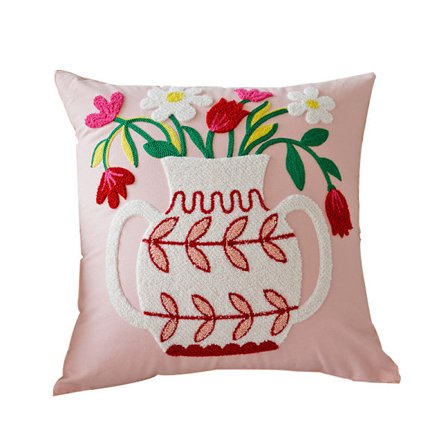 Tulip Flower Brodery Soffa Kudde Slängkudde