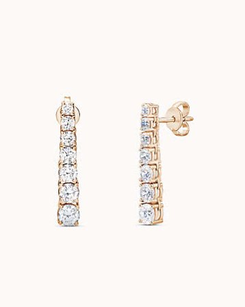 Yasmine diamantörhängen i 18K roséguld