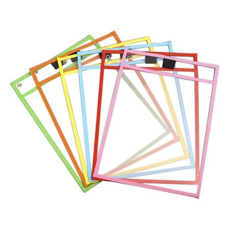 Torrraderingsfickor, återanvändbara plasthylsor för papper, Clear Shop-biljetthållare