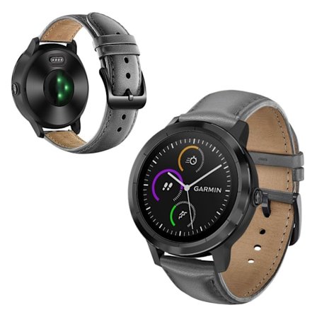 Garmin Vivoactive 3 / Vivomove HR læder Læder Urrem - Grå
