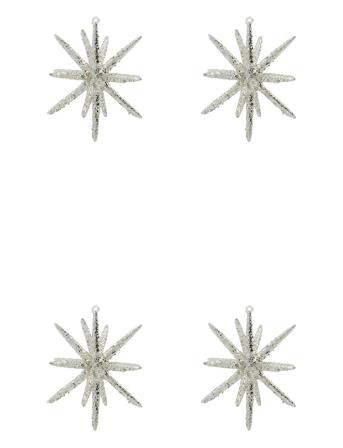 Ornaments, Hdspike, Silver W. Glitter Home Decoration Christmas Decoration Christmas Baubles & Tree Accessories Silver House Doctor