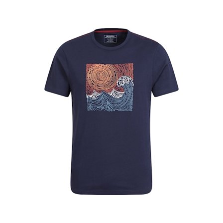 Mountain Warehouse Mens Tidal Wave Organic Cotton T-Shirt S Nav