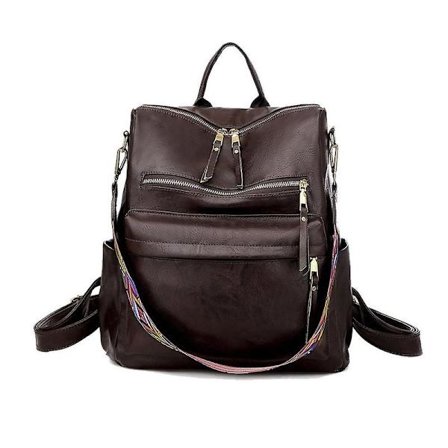 Læderrygsæk til kvinder, skoletasker med høj kapacitet, rejserygsække til kvinder