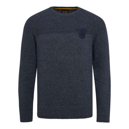 PME Legend, Long sleeve r-neck cotton knitwear Blauw, Heren, Maat:L