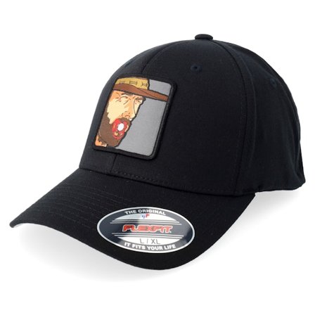 BOOM - Black flexfit Czapka Z Daszkiem - Grown Man With Pacifier Patch Black Flexfit @ Hatstore