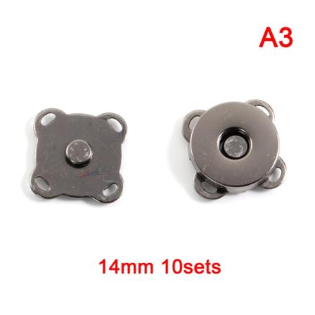 10 sett magnetiske knapper Vesker Magnet Automatisk adsorpsjonsspenne-Xin Black 14mm