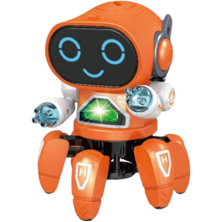 Seks klør musikalske baby leker lekeroboter for gutter med musikk og LED-farge flash småbarnsleker dansende gående robot for gutter, jenter, barn 