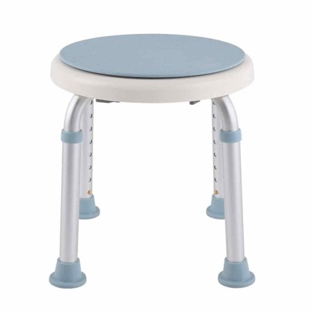 Terveydenhuollon suihkujakkara, pyöristetty pinta, kääntyvällä istuimella