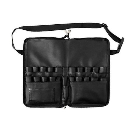 Artist Proffs Makeupborste Midjeväsk, Kosmetisk Bärbar Multifick Väska Med Bälte Svart