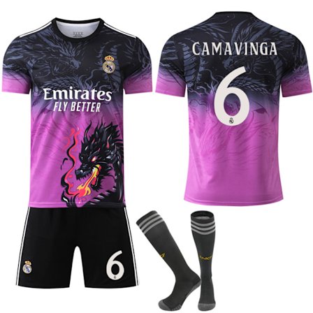 2024-2025 Real Madrid Dragon Anniversary Edition Fotballdrakt Barn Voksen Nr. 6 Camavinga