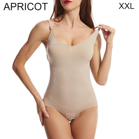 Kvinner Bodysuit Cuff Magetrener APRICOT XXL