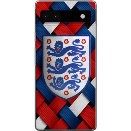 Yhteensopiva Puhelinkuori Google Google Pixel 6a Graafinen Englanti-aihe heraldisilla leijonilla ja punaisella, valkoisella ja sinisellä punotulla ku