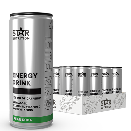 Energidrikk Star Nutrition 24 x Gym Fuel 330 ml, Pear Soda - Bodyman.dk