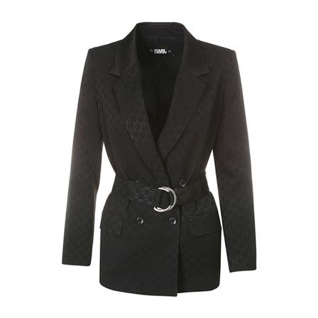 Karl Lagerfeld Satin Monogram Blazer Sort, Dame