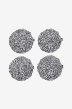 Skinnwille - Sittdyna rund Curly 4-pack - Grå - Sittkuddar & stolsdynor - 34 - Från Homeroom