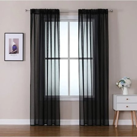 Almindelige gardiner til stue, soveværelse, vindueslinnedgardiner 100*250 cm