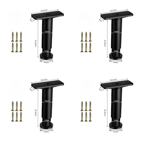 4 STK Sengeramme Senterstøtteben Sengeliststøtteben Metall