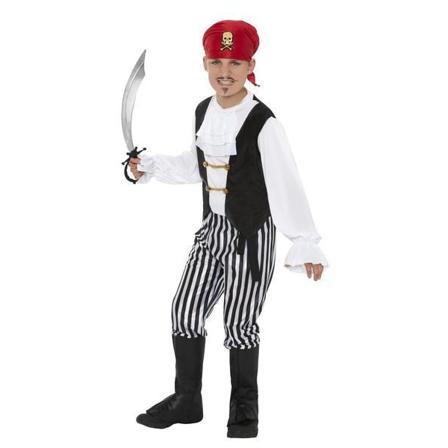 Pirat Sjörövare Maskeraddräkt Barn Large 10-12 År 145-158 cm Black