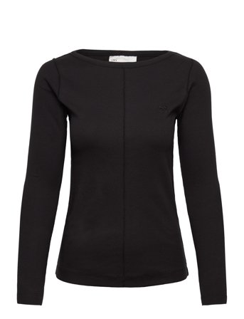 My Essential Wardrobe Mandymw Boatneck Ls Blouse - Black - XL
