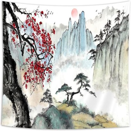 Luontomaisemakuvakudokset Itämainen maisema Tapestry Home