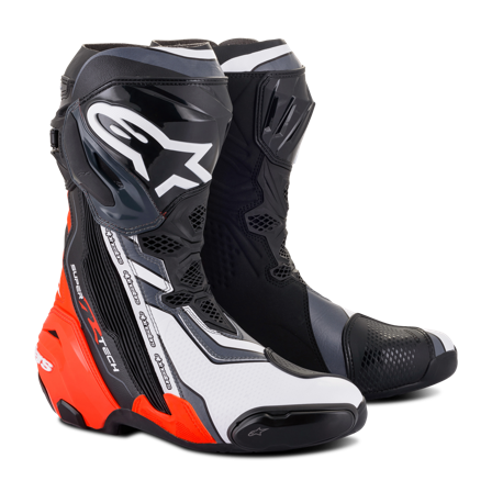 Ajosaappaat Alpinestars Supertech R Musta/Neon Punainen/Valkoinen/Harmaa 41