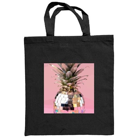 Kangaskassi Disco Ananas ananas mosaiikkipeilillä pop-taide vaaleanpunainen tausta juhlava trooppinen suunnittelu