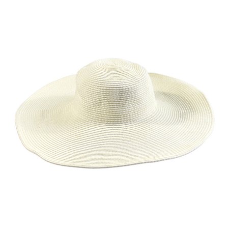 Dam solhatt i halm med bred brätte, sommarhatt, hopfällbar, rullbar