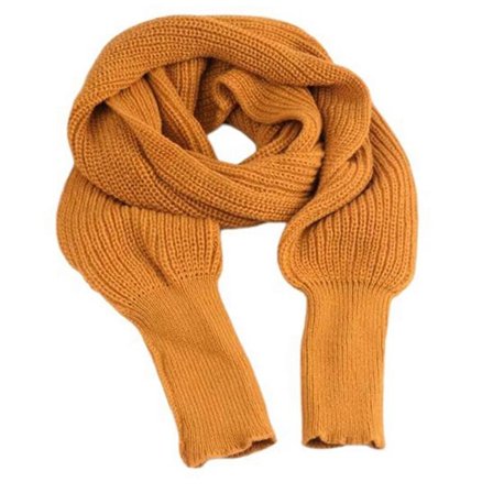 Strikket sjal med ermer, genser, halstørkle, varmt strikket skjerf for vintervarme, marineblå