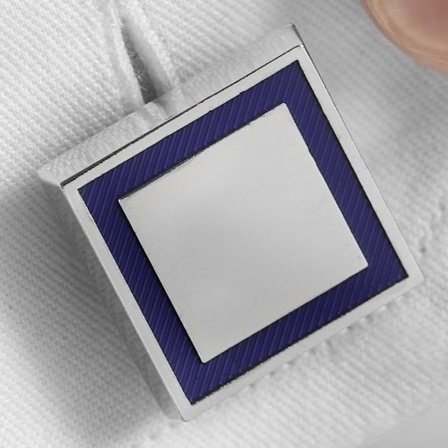 Blå Fyrkantig Knappkåpor / Manschettknappar för män - Manschettknappar till skjortknappar