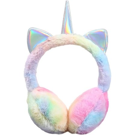 Enhörningsöronmuffar för flickor, barn och kvinnor - Mjuka plyschöronvärmare för vinter, överraskningsgåva till jul, helgdagar och födelsedagar för 