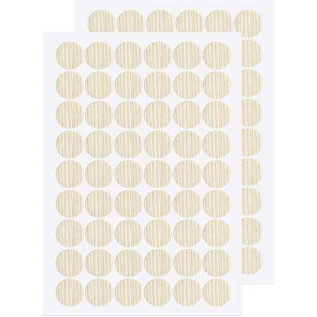 Skruhullklistremerker PVC-deksler selvklebende 21mm dekorative klistremerker skruehetter for tremøbler skap skap hylle bord 2 ark PC-198