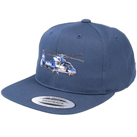 Kiddo Cap - Blå snapback Keps - Kids Police Helicopter Navy Blue Snapback @ Hatstore