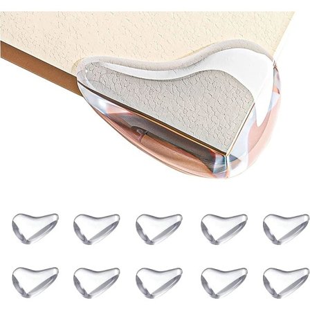 Bordshörnskydd, 10 stycken transparent baby med förstärkt lim för bord och möbelhörn