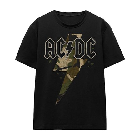 AC/DC Unisex Vuxen Camo Bolt T-Shirt L Svart