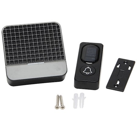 Solcelled Dørklokke Vanntett Trådløs Smart Dørklokke 1 Knapp 1 Mottaker EU-Plugg Svart