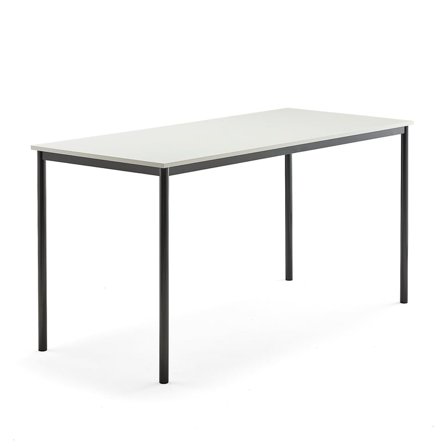 Desk SONITUS, 1800x800x900 mm, white high pressure laminate, anthracite