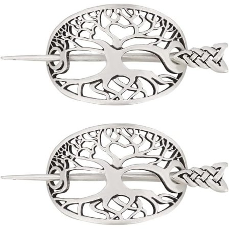 2 sæt irske hårnåle clips, vikinge træ af liv hår tilbehør hår glide hårnåle legering sjal pins metal hår barrette vintage hår pinde